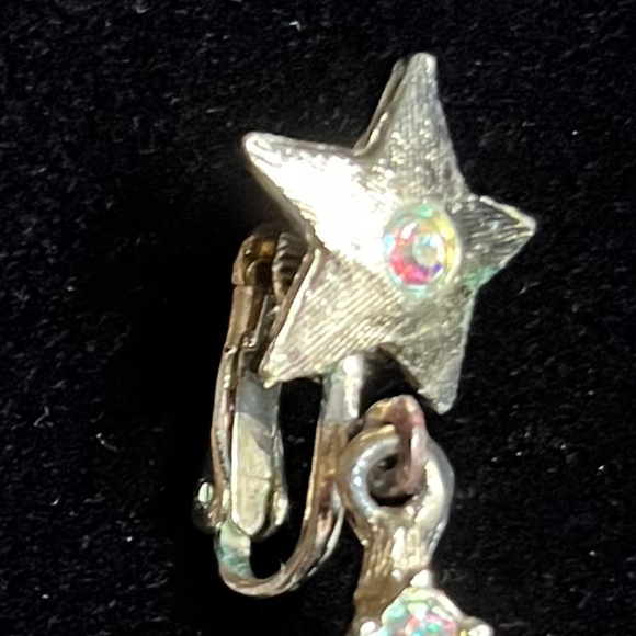MYLU Vintage Gold/Aurora Borealis Christmas/Holiday Tree Clip Earrings. - Picture 8 of 8